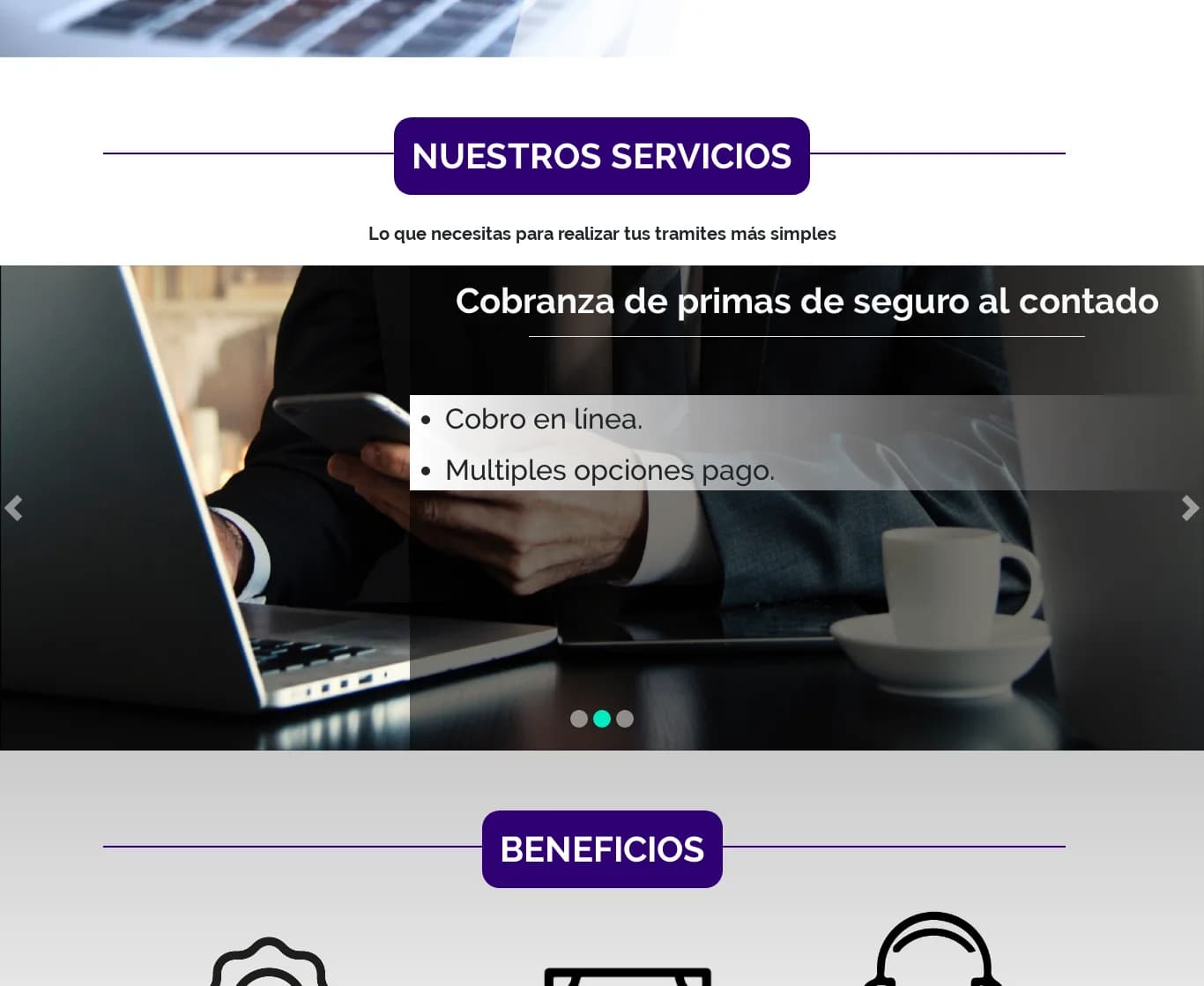 Thalo Financial services carousel on collecting insurance premiums online with multiple payment options